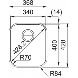 Franke Smart Cuba SRX 110-34 Tezgah Altı Evye 