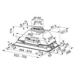 Franke FBI 705 BK Mat Siyah Ankastre Box Aspiratör - 305.0689.925