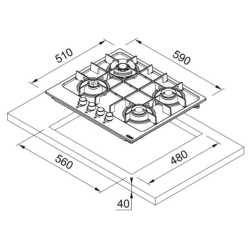 Franke FHMA 604 3G DC MB Matt Black Ocak - 106.0670.112