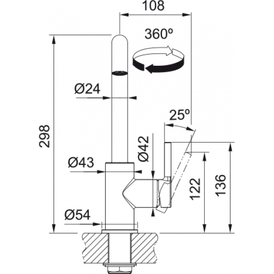 Franke Lina U Spiralsiz Krom Armatür