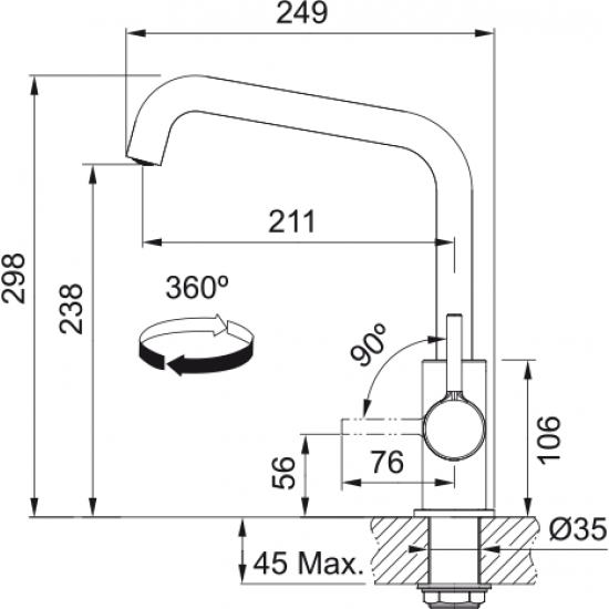 Franke Lina U Spiralsiz Krom Armatür