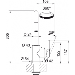 Franke Lina U Doccia Spiralli Krom Armatür