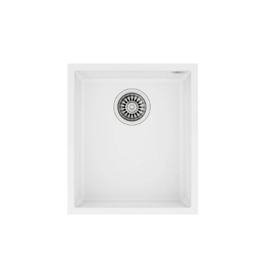 Teka SQUARE 34.40 TG Tek Hazneli Tezgah Altı Damlalıksız White / Beyaz Granit Evye - 115230034