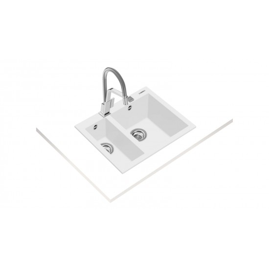Teka FORSQUARE 590 TG Tezgah Üstü Beyaz Granit Evye - 115260023