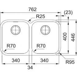 Franke Smart Cuba SRX 120-34-34 Tezgah Altı Evye 