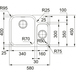 Franke Smart Cuba SRX 160-34-16 Tezgah Altı Evye 
