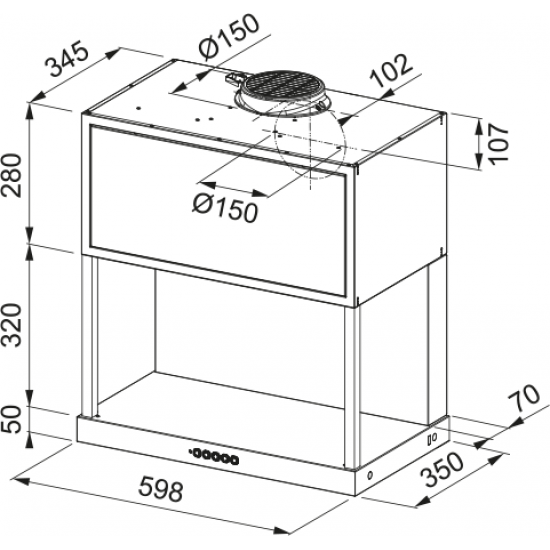 Franke Maris FMA MODULER F60 BK MT Davlumbaz