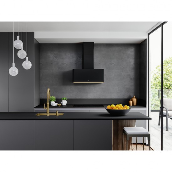 Franke Mythos Masterpiece FMY W BK M/GD 80 KL Matt Black + Gold Davlumbaz