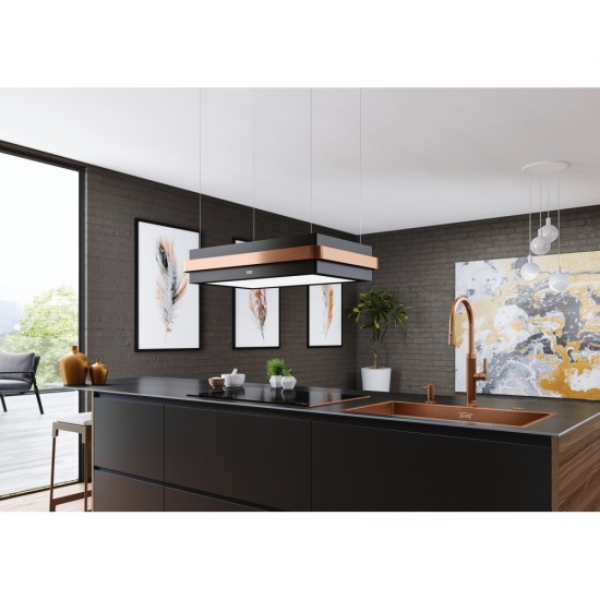 Franke Mythos Masterpiece FMYS BK/CP F80 KL Matt Black+Copper Ada Davlumbaz