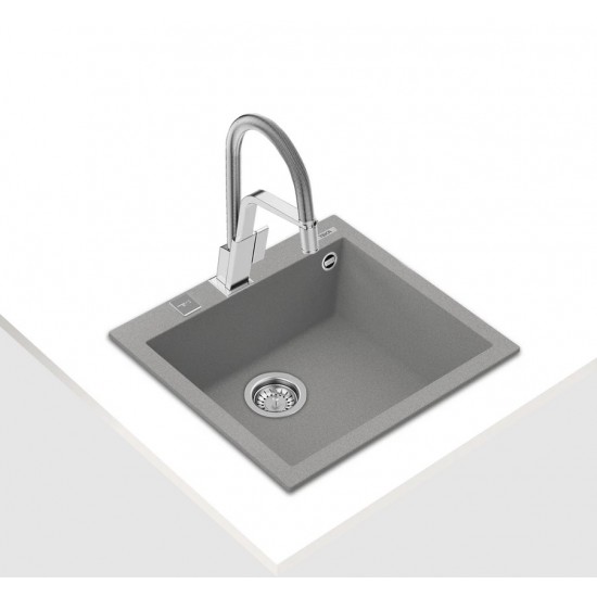 Teka Forsquare 50.40 Tezgah Üstü Metalik Grey Evye - 115230006