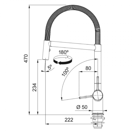 Franke Icon Duşlama Özellikli Spiralli Matte Black Armatür Görseli