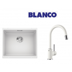 Blanco Subline 500 U Tezgah Altı Beyaz Evye + Blanco Mida S Spiralli Beyaz Armatur Blanco Subline 500 U Tezgah Altı Beyaz Evye + Blanco Mida S Spiralli Beyaz Armatur