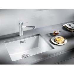 Blanco Subline 500 U Tezgah Altı Beyaz  Evye + Blanco Mida Spiralsiz Beyaz Armatur Blanco Subline 500 U Tezgah Altı Beyaz  Evye + Blanco Mida Spiralsiz Beyaz Armatur