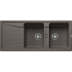 Blanco Sona  8 S Tezgah Üstü 2 Gözlü Her İki Yöne Kullanılabilir Granit Volcano Gri Evye - 527339