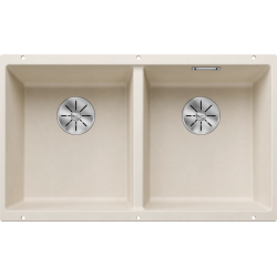 Blanco Subline 350 / 350 U Tezgah Altı 2 Gözlü Damlalıksız Soft Beyaz Granit Evye - 527164