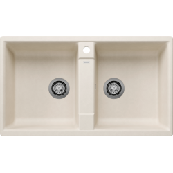 Blanco ZIA 9 Tezgah Üstü 2 Gözlü Damlalıksız Granit Soft Beyaz Evye - 527210