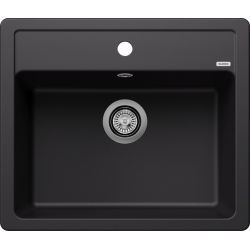 Blanco Legra 6 Tezgah Üstü 1 Gözlü Damlalıksız Granit Siyah Evye - 526084