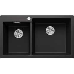 Blanco Pleon  9  Tezgah Üstü 2 Gözlü Damlalıksız Granit Siyah Evye - 525958