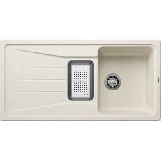 Blanco Sona 6 S Tezgah Üstü 1.5 Gözlü Her iki Yöne Kullanılabilir Granit Soft Beyaz Evye - 527153