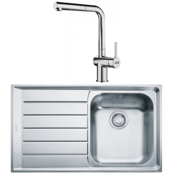 Franke Neptun NEX 611 İnox  Tezgah Üstü Sol Damlalıklı Çelik Evye + Active Plus Çelik Armatur Kampanyası
