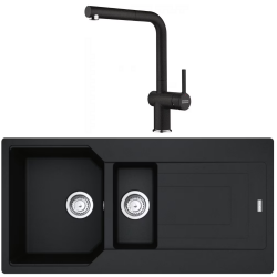 Franke Urban UBG 651-100 Granit Nero Evye + Active Plus Nero Armatur Kampanyası