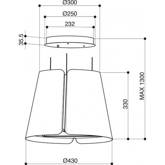 Faber BEAT WH MATT F45 Mat Beyaz Ada Tipi Davlumbaz