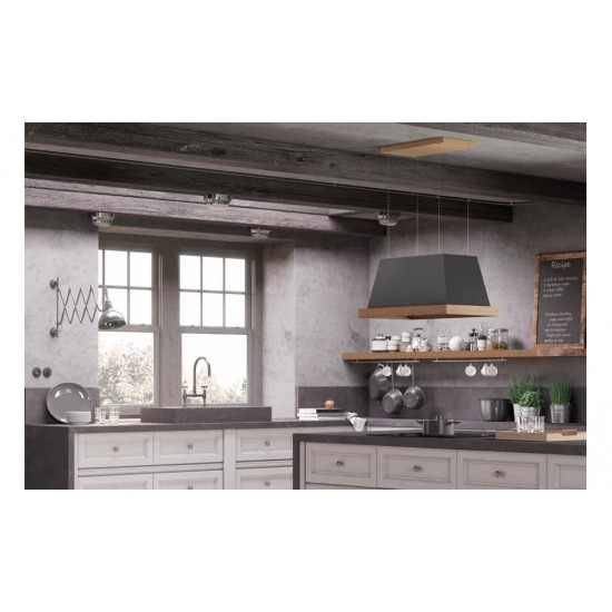 Faber Thea Isola EV8 DG MATT F80 SC Mat Koyu Gri Ada Tipi Davlumbaz