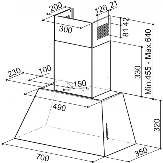 Faber Chloe Ev8+OC A70 Eskitme Bakır Duvar Tipi Davlumbaz
