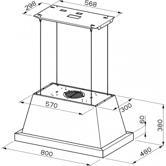 Faber Thea Isola EV8 DG MATT F80 SC Mat Koyu Gri Ada Tipi Davlumbaz