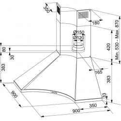 Franke Design Plus  FDPA 904 XS Inox 90 Cm Köşe Paslanmaz Çelik Duvar Tipi Davlumbaz - 320.0518.708 Franke Design Plus  FDPA 904 XS Inox 90 Cm Köşe Paslanmaz Çelik Duvar Tipi Davlumbaz - 320.0518.708