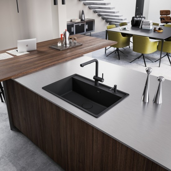 Franke Maris MRG 610-72 TL Matt Black Granit Evye