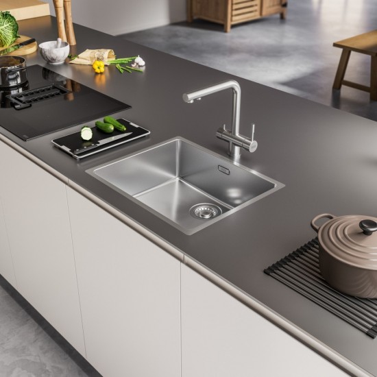 Franke Atlas Çift Elcikli Arıtma Takılabilen Spiralsiz Inox Armatür