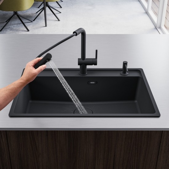 Franke Active Plus Metalic Doccia Matt Black Duşlamalı Spiralli Armatür