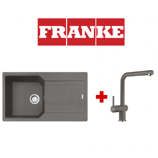 Franke Kampanya Urban UBG 611-86 Stone Grey Eviye ve Active Plus Sprialli Stone Grey Armatür