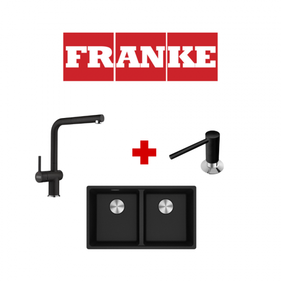 Franke Kampanya Maris MRG 120-35-35 Granit Nero Evye - Active Plus 2.0 Nero Armatür - Active Comfort Sıvı Sabunluk Kampanyası
