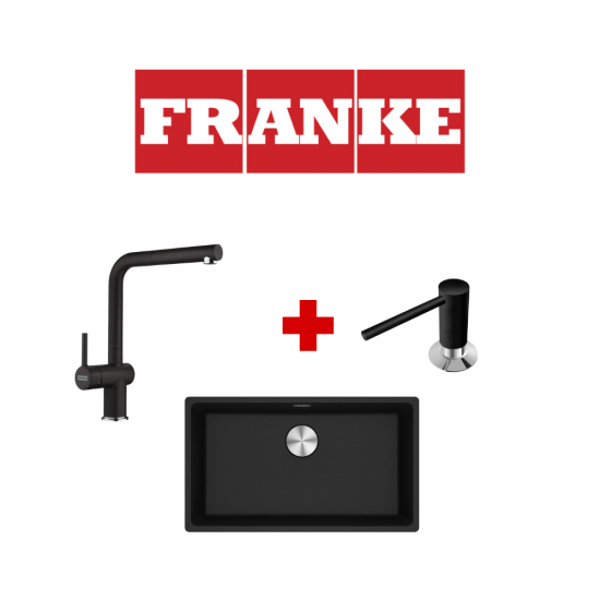 Franke Kampanya Maris MRG 110-72 Granit Neroı Evye ve Active Plus Spiralli Nero Armatür ve Sıvı Sabunluk Kampanyası