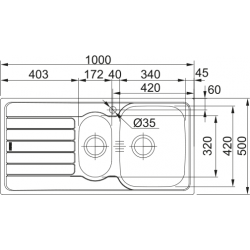 Franke Spark SKX 651-100 Sol Damlalıklı Çelik Evye