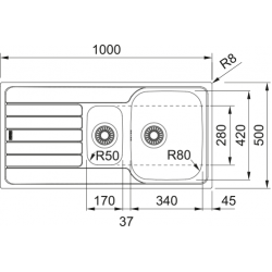 Franke Spark SKX 651-100 İnox Sağ Damlalıklı Çelik Evye
