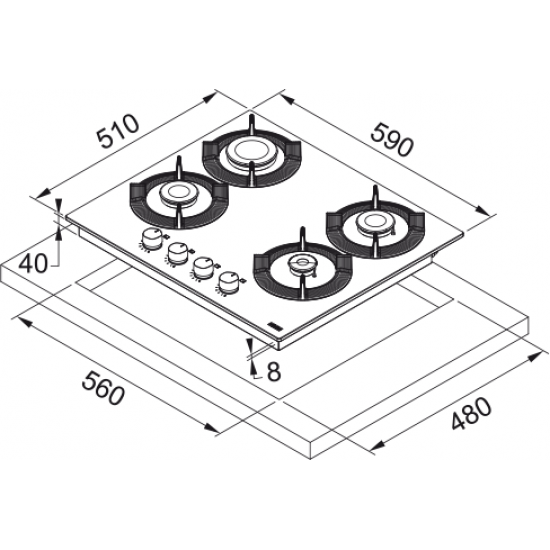 Franke Maris FHMF 604 4G C BK Ankastre Ocak