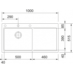 Franke Mythos MTG 611-100 SAĞ Damlalıklı Slate Grey Granit Evye