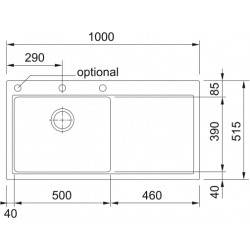 Franke Mythos MTG 611-100 SAĞ Damlalıklı Stone Grey Granit Evye