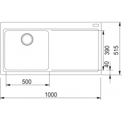 Franke Mythos MTG 611-100 SAĞ Damlalıklı Nero Granit Evye