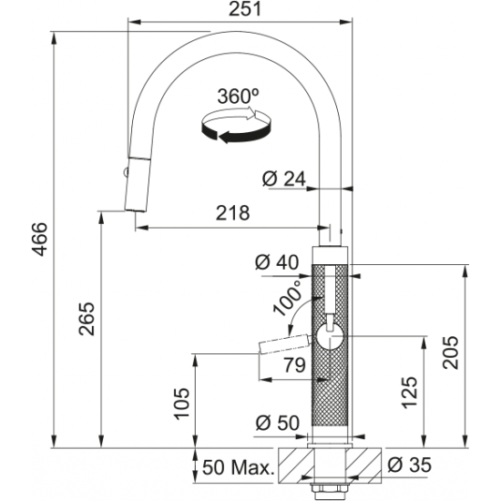 Franke Mythos Masterpiece Copper Spiralli Armatür