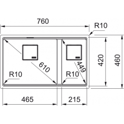 Franke Kubus 2 KNG 120 Nero Granit Evye