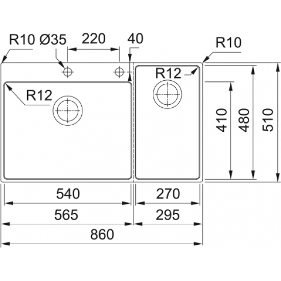Franke Box Center BWX 220-54-27 Özel Tasarım Inox Evye
