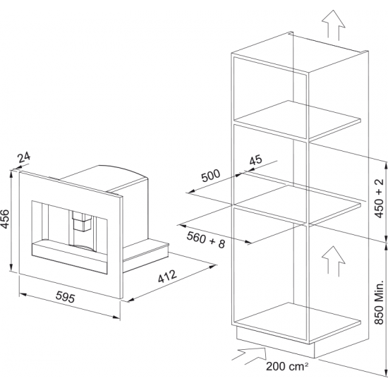 Franke Mythos FMY 45 CM XS Siyah + Inox Ankastre Kahve Makinesi