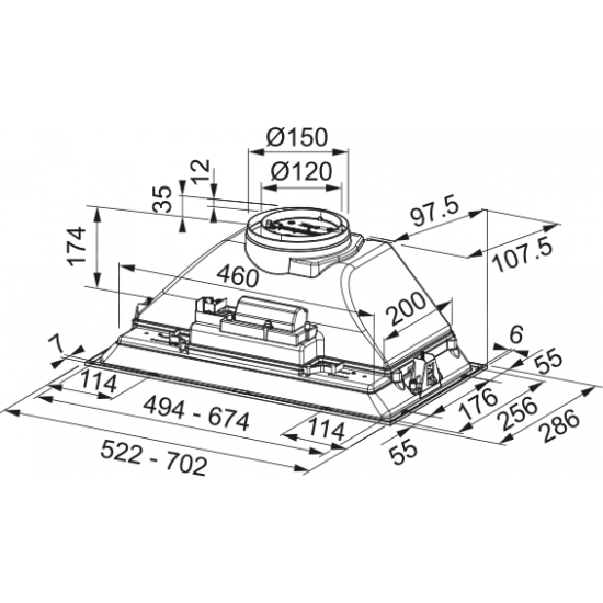 Franke Ankastre Box FBI 705 BK Mat Siyah Ankastre Davlumbaz