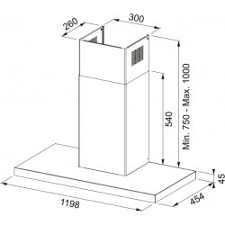 Franke Format Plus FTLN H45 X/BK A120 Siyah + Inox Duvar Tipi Ankastre Davlumbaz