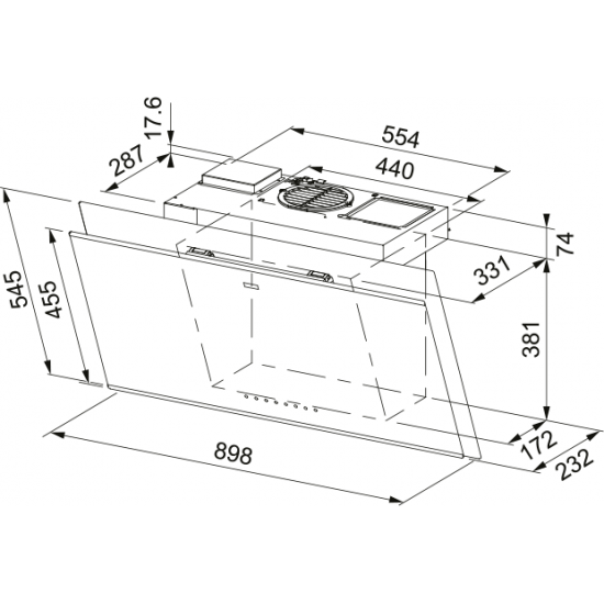 Franke Mythos Air Hub FVMY AH 907 FM BK/BK Duvar Tipi Ankastre Davlumbaz