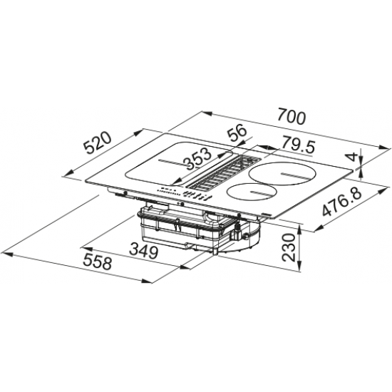 Franke Smart 2Gether FSM 709 HI Siyah Davlumbaz Entegreli İndüksiyonlu Ocak